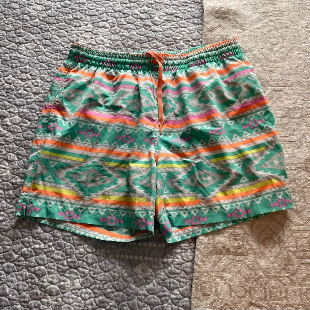 Chubbies Multicolor Geometric Men’s swim trunks, 5.5 inseam.